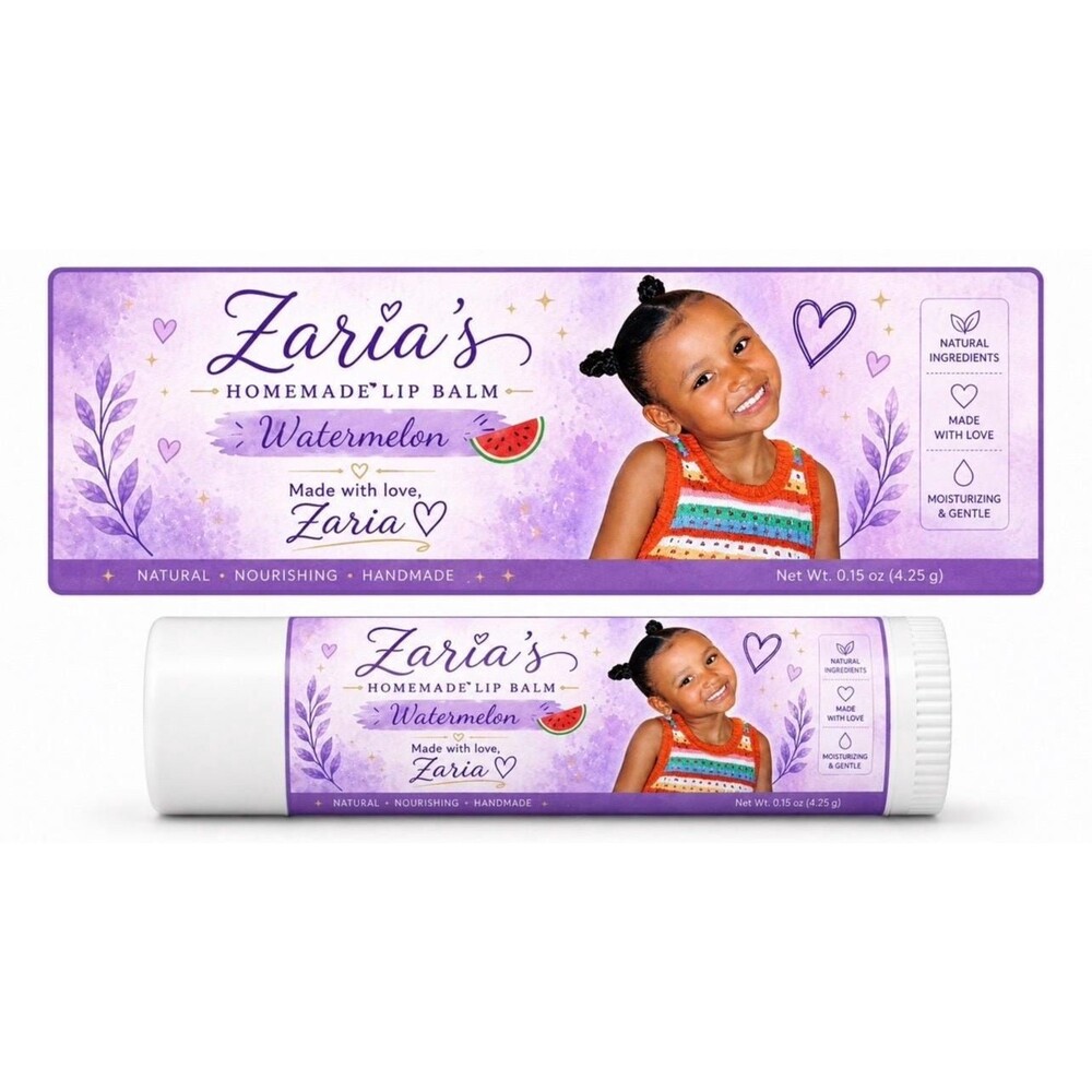 Zaria’s Watermelon Lip Balm | Handmade Lip Balm | Moisturizing Lip Care | Natura